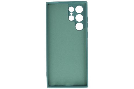 Fashion Backcover Telefoonhoesje - Color Hoesje - Geschikt voor Samsung Galaxy S22 Ultra - Donker Groen