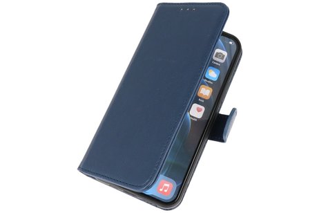 Hoesje Geschikt voor iPhone 13 Pro Max - Kaarthouder Book Case Telefoonhoesje - Navy