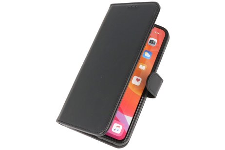 Echt Lederen Book Case Hoesje - Leren Portemonnee Telefoonhoesje - Geschikt voor iPhone XR - Zwart