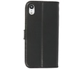 BAOHU Echt Lederen Book Case Hoesje - Leren Portemonnee Telefoonhoesje - Geschikt voor iPhone XR - Zwart