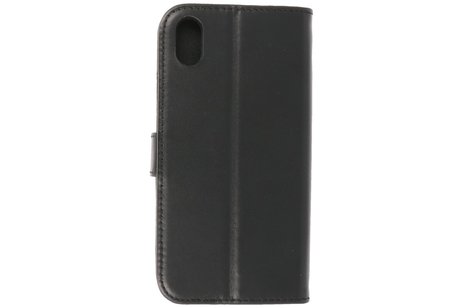 BAOHU Echt Lederen Book Case Hoesje - Leren Portemonnee Telefoonhoesje - Geschikt voor iPhone XR - Zwart