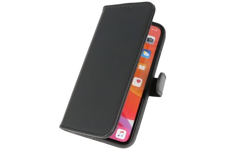Echt Lederen Book Case Hoesje - Leren Portemonnee Telefoonhoesje - Geschikt voor iPhone 11 - Zwart