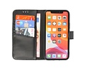BAOHU Echt Lederen Book Case Hoesje - Leren Portemonnee Telefoonhoesje - Geschikt voor iPhone 11 Pro - Zwart