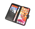 BAOHU Echt Lederen Book Case Hoesje - Leren Portemonnee Telefoonhoesje - Geschikt voor iPhone 11 Pro - Zwart