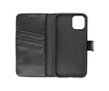 BAOHU Echt Lederen Book Case Hoesje - Leren Portemonnee Telefoonhoesje - Geschikt voor iPhone 11 Pro - Zwart
