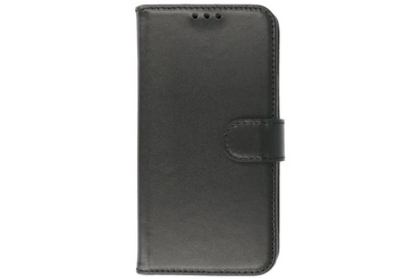 BAOHU Echt Lederen Book Case Hoesje - Leren Portemonnee Telefoonhoesje - Geschikt voor iPhone 11 Pro Max - Zwart