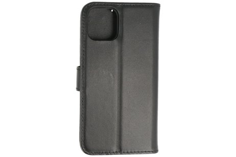 Echt Lederen Book Case Hoesje - Leren Portemonnee Telefoonhoesje - Geschikt voor iPhone 11 Pro Max - Zwart