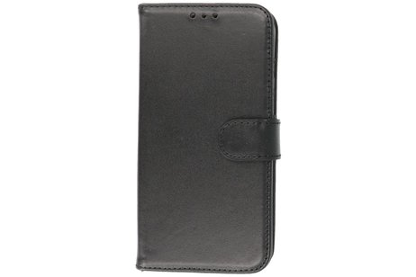 Echt Lederen Book Case Hoesje - Leren Portemonnee Telefoonhoesje - Geschikt voor iPhone 12 Pro Max - Zwart