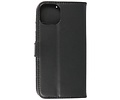 BAOHU Echt Lederen Book Case Hoesje - Leren Portemonnee Telefoonhoesje - Geschikt voor iPhone 13 Mini - Zwart