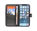 BAOHU Echt Lederen Book Case Hoesje - Leren Portemonnee Telefoonhoesje - Geschikt voor iPhone 13 Pro - Zwart