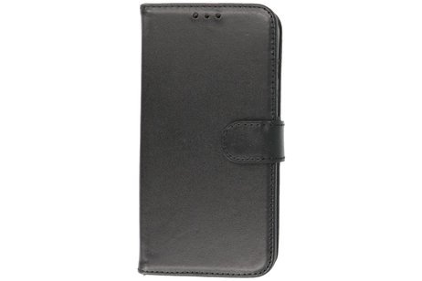 BAOHU Echt Lederen Book Case Hoesje - Leren Portemonnee Telefoonhoesje - Geschikt voor iPhone 13 Pro - Max Zwart