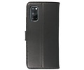 BAOHU Echt Lederen Book Case Hoesje - Leren Portemonnee Telefoonhoesje - Geschikt voor Samsung Galaxy S20 - Zwart
