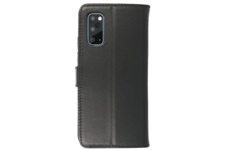 BAOHU Echt Lederen Book Case Hoesje - Leren Portemonnee Telefoonhoesje - Geschikt voor Samsung Galaxy S20 - Zwart
