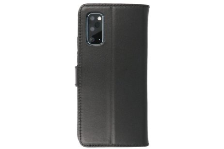 Echt Lederen Book Case Hoesje - Leren Portemonnee Telefoonhoesje - Geschikt voor Samsung Galaxy S20 - Zwart