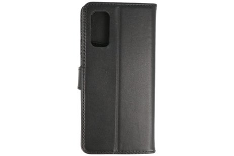 BAOHU Echt Lederen Book Case Hoesje - Leren Portemonnee Telefoonhoesje - Geschikt voor Samsung Galaxy S20 - Zwart