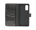 BAOHU Echt Lederen Book Case Hoesje - Leren Portemonnee Telefoonhoesje - Geschikt voor Samsung Galaxy S20 - Zwart