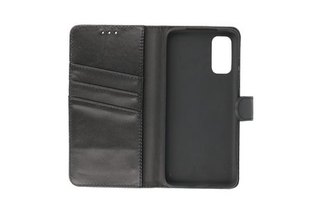 BAOHU Echt Lederen Book Case Hoesje - Leren Portemonnee Telefoonhoesje - Geschikt voor Samsung Galaxy S20 - Zwart