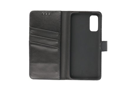 Echt Lederen Book Case Hoesje - Leren Portemonnee Telefoonhoesje - Geschikt voor Samsung Galaxy S20 - Zwart