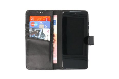 Echt Lederen Book Case Hoesje - Leren Portemonnee Telefoonhoesje - Geschikt voor Samsung Galaxy S20 Plus - Zwart