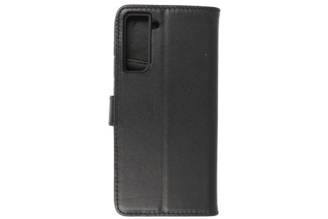 BAOHU Echt Lederen Book Case Hoesje - Leren Portemonnee Telefoonhoesje - Geschikt voor Samsung Galaxy S21 FE - Zwart