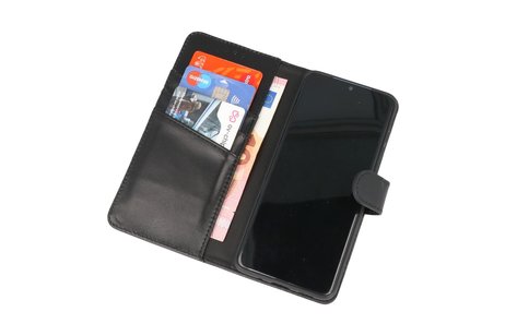 BAOHU Echt Lederen Book Case Hoesje - Leren Portemonnee Telefoonhoesje - Geschikt voor Samsung Galaxy S21 FE - Zwart