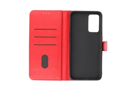 Oppo A16 - A53s 5G - A55 5G Hoesje Kaarthouder Book Case Telefoonhoesje Rood