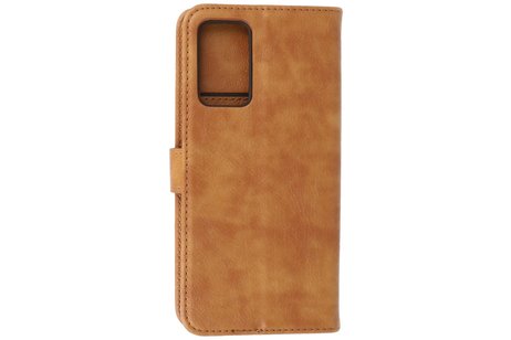 BAOHU Hoesje Geschikt voor de Oppo A16 - A53s 5G - A55 5G - Kaarthouder Book Case Telefoonhoesje - Bruin