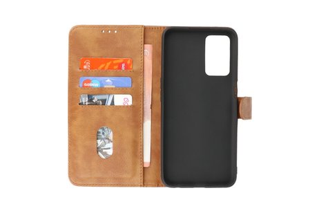 Oppo A16 - A53s 5G - A55 5G Hoesje Kaarthouder Book Case Telefoonhoesje Bruin