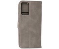 Oppo A74 5G - A93 5G - A54 5G Hoesje Kaarthouder Book Case Telefoonhoesje Grijs