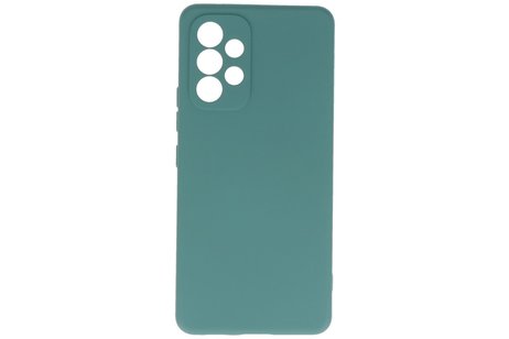 Fashion Backcover Telefoonhoesje - Color Hoesje - Geschikt voor Samsung Galaxy A53 5G - Donker Groen