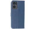 Zakelijke Book Case Telefoonhoesje - Portemonnee Hoesje - Geschikt voor Oppo Reno7 SE 5G - Navy