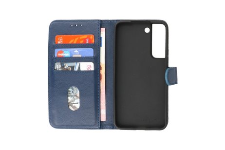 Zakelijke Book Case Telefoonhoesje - Portemonnee Hoesje - Geschikt voor Samsung Galaxy S22 - Navy