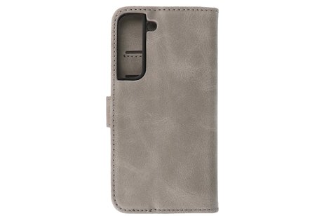 BAOHU Zakelijke Book Case Telefoonhoesje - Portemonnee Hoesje - Geschikt voor Samsung Galaxy S22 - Grijs