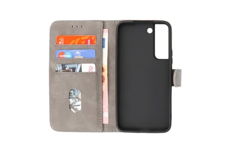 BAOHU Zakelijke Book Case Telefoonhoesje - Portemonnee Hoesje - Geschikt voor Samsung Galaxy S22 - Grijs