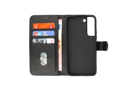 Zakelijke Book Case Telefoonhoesje - Portemonnee Hoesje - Geschikt voor Samsung Galaxy S22 Plus - Zwart