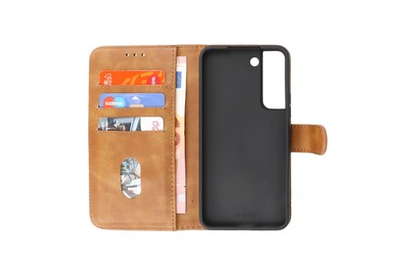 Zakelijke Book Case Telefoonhoesje - Portemonnee Hoesje - Geschikt voor Samsung Galaxy S22 Plus - Bruin