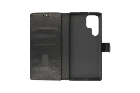 BAOHU Zakelijke Book Case Telefoonhoesje - Portemonnee Hoesje - Geschikt voor Samsung Galaxy S22 Ultra - Zwart