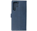 Zakelijke Book Case Telefoonhoesje - Portemonnee Hoesje - Geschikt voor Samsung Galaxy S22 Ultra - Navy