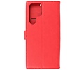 BAOHU Zakelijke Book Case Telefoonhoesje - Portemonnee Hoesje - Geschikt voor Samsung Galaxy S22 Ultra - Rood
