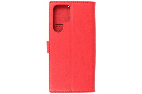 BAOHU Zakelijke Book Case Telefoonhoesje - Portemonnee Hoesje - Geschikt voor Samsung Galaxy S22 Ultra - Rood