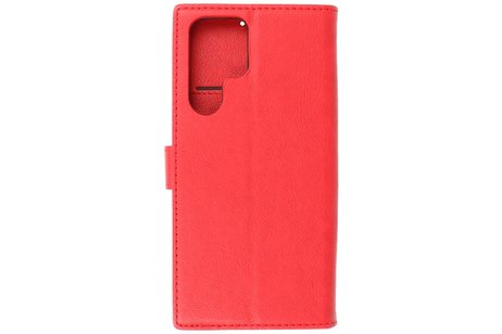 Zakelijke Book Case Telefoonhoesje - Portemonnee Hoesje - Geschikt voor Samsung Galaxy S22 Ultra - Rood