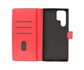 BAOHU Zakelijke Book Case Telefoonhoesje - Portemonnee Hoesje - Geschikt voor Samsung Galaxy S22 Ultra - Rood