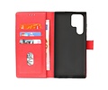 BAOHU Zakelijke Book Case Telefoonhoesje - Portemonnee Hoesje - Geschikt voor Samsung Galaxy S22 Ultra - Rood