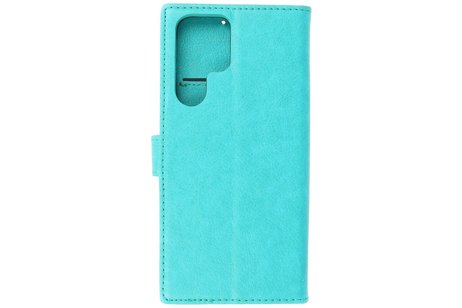 Zakelijke Book Case Telefoonhoesje - Portemonnee Hoesje - Geschikt voor Samsung Galaxy S22 Ultra - Groen