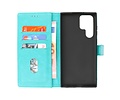 BAOHU Zakelijke Book Case Telefoonhoesje - Portemonnee Hoesje - Geschikt voor Samsung Galaxy S22 Ultra - Groen