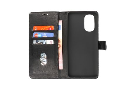 Zakelijke Book Case Telefoonhoesje - Portemonnee Hoesje - Geschikt voor Motorola Moto G51 5G - Zwart