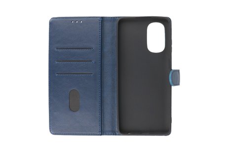 Zakelijke Book Case Telefoonhoesje - Portemonnee Hoesje - Geschikt voor Motorola Moto G51 5G - Navy