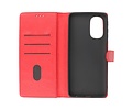 Zakelijke Book Case Telefoonhoesje - Portemonnee Hoesje - Geschikt voor Motorola Moto G51 5G - Rood