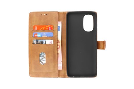 Zakelijke Book Case Telefoonhoesje - Portemonnee Hoesje - Geschikt voor Motorola Moto G51 5G - Bruin