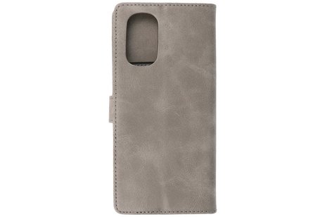 BAOHU Zakelijke Book Case Telefoonhoesje - Portemonnee Hoesje - Geschikt voor Motorola Moto G51 5G - Grijs